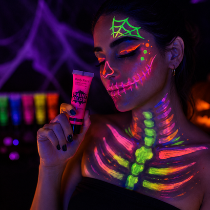 12 Mini Pinturas Para Rostro "Paint Glow" Halloween $7.5 c/u
