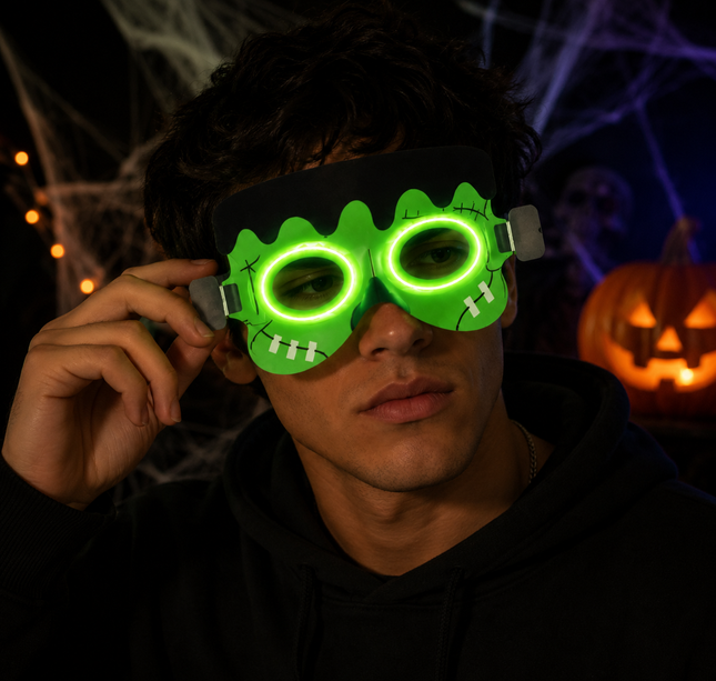 12 Antifaces Halloween Mounstros que Brillan en la Oscuridad $13.5 c/u