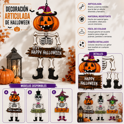 3 Esqueletos Articulados Diamantados para Decorar Halloween $45 c/u