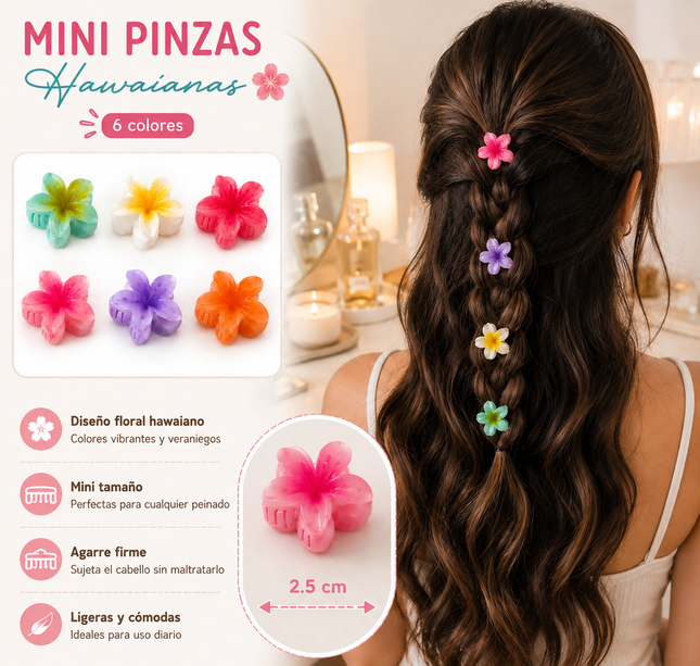 Exclusivo Tienda en linea 💥💎12 Mini Pinzas Hawainas Clasicas Cute $3.5 c/u