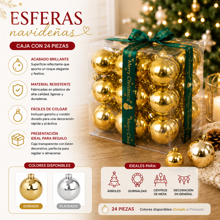Exclusivo Tienda en linea 💥💎Caja de 29 Esferas Navidad Diferentes Tamaños