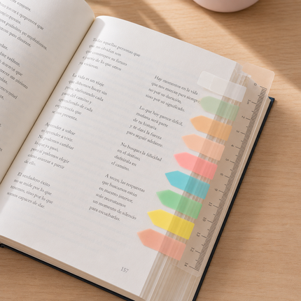 Exclusivo Tienda en linea 💥💎12 Sets de Posti Its Flecha Transparentes y Regla para Libros $9.9 c/u