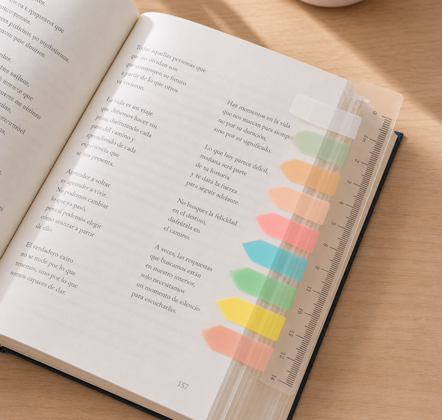 Exclusivo Tienda en linea 💥💎12 Sets de Posti Its Flecha Transparentes y Regla para Libros $9.9 c/u