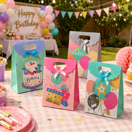 12 Bolsas para Regalo con Velcro y Moño $4.5 c/u