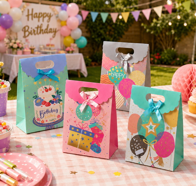 12 Bolsas para Regalo con Velcro y Moño $4.5 c/u