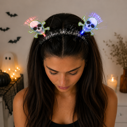 3 Diadema Halloween con Figura y Luces $25 c/u