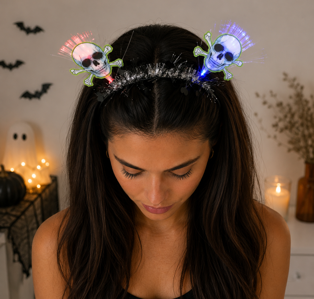 3 Diadema Halloween con Figura y Luces $25 c/u