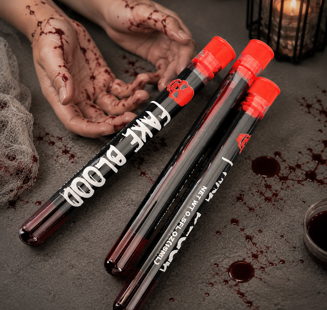 24 Tubos/Ampolletas de Sangre Falsa $12 c/u