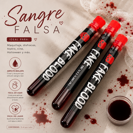 24 Tubos/Ampolletas de Sangre Falsa $12 c/u