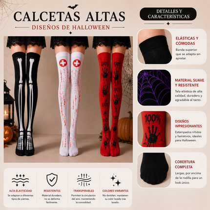 12 Calcetas Largas Decoradas Halloween $27 c/u