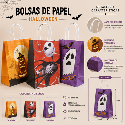 12 Bolsita para pedir dulces Halloween $4.2 c/u