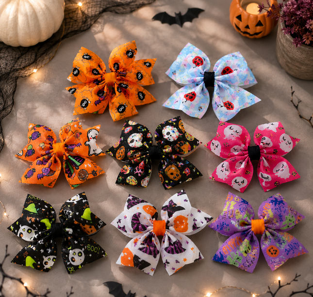 12 Moñitos Halloween Estampados  $6 c/u