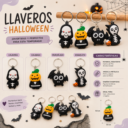 12 Llavero Halloween figuras 3D $5.6 c/u
