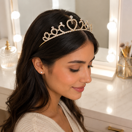 12 Diademas de Tiara Doradas/Plateadas $23 c/u