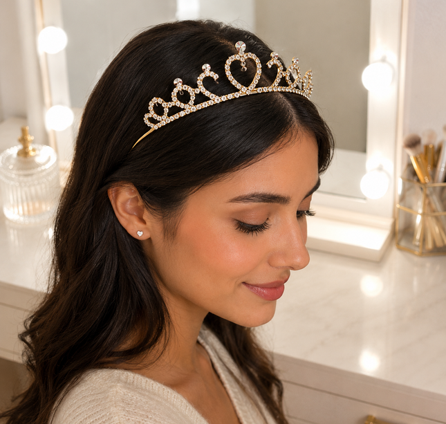 12 Diademas de Tiara Doradas/Plateadas $23 c/u