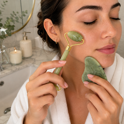 3 Sets SkinCare Gua Sha Y Rodillo de Jade $25 c/u