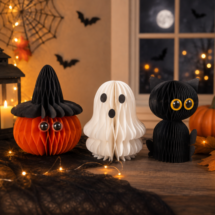 3 Decoración Halloween Figuras de papel 3D plegable $30 c/u