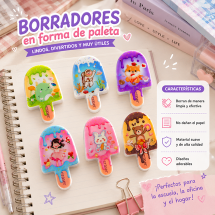 36 Gomas/Borrados Paletitas Decoradas $2.25 c/u