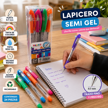 Exclusivo Tienda en linea 💥💎Lapiceros de Gel Tinta Negra 24 piezas