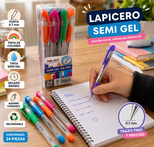 Exclusivo Tienda en linea 💥💎Lapiceros de Gel Tinta Negra 24 piezas