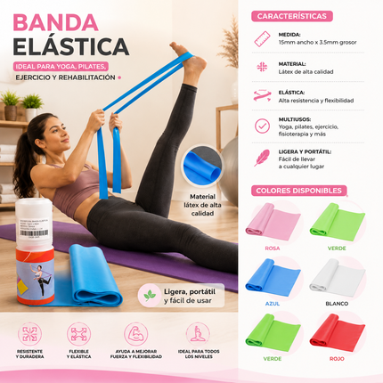 Exclusivo Tienda en linea 💥💎Banda Elastica para Yoga/Ejercicio