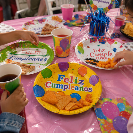 6 Sets de Platos "Feliz Cumpleaños" para Fiesta Decorados Grandes $29 c/u