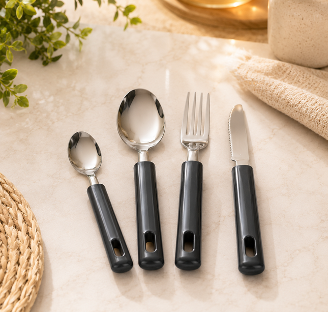 Exclusivo Tienda en linea 💥💎Bote con 24 piezas de Cubiertos Cuchara, Cuchillo, Tenedor y Cuchara Cafetera