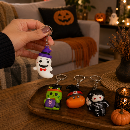 12 Llaveros Halloween Squishies Ch $7.5 c/u