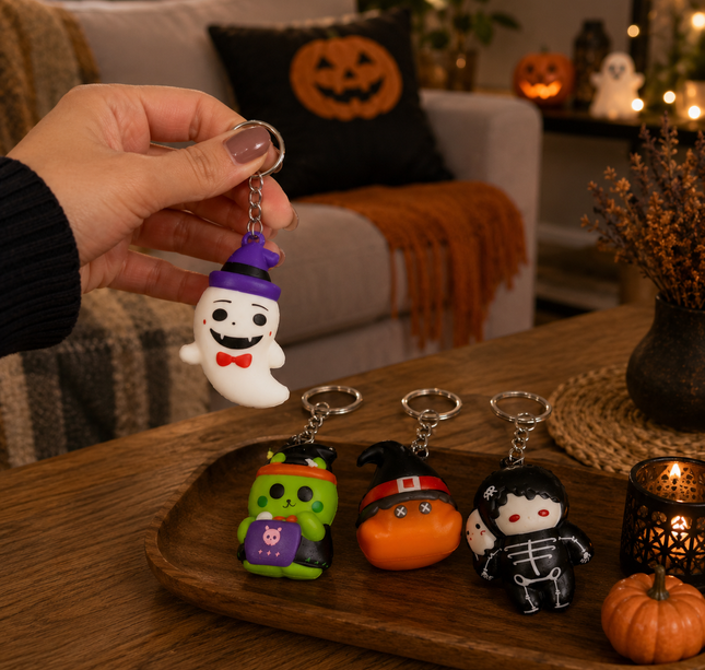 12 Llaveros Halloween Squishies Ch $7.5 c/u