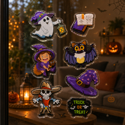 12 Stickers Tipo Burbujas Halloween $12.5 c/u