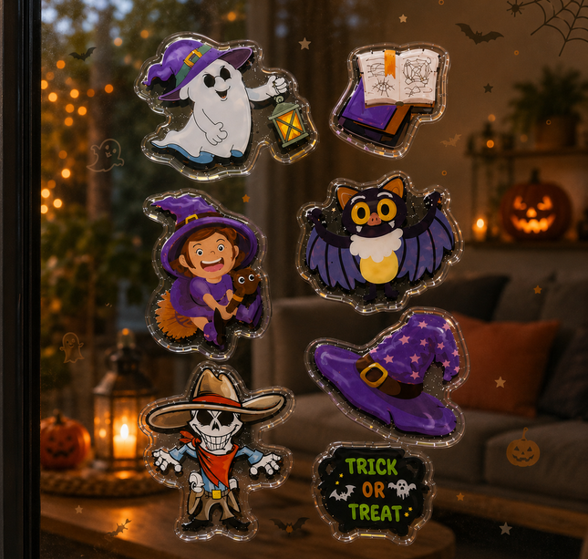 12 Stickers Tipo Burbujas Halloween $12.5 c/u
