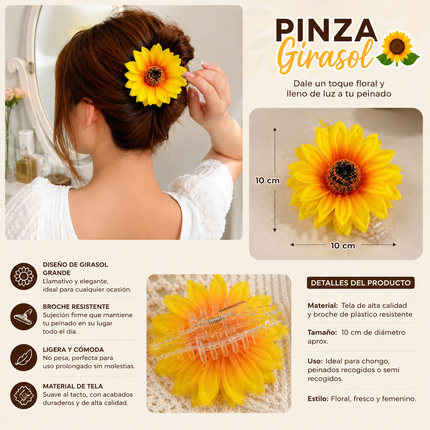 12 Pinzas Girasol Hermosa Grande $16.8 c/u