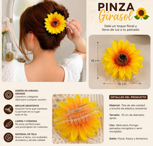 12 Pinzas Girasol Hermosa Grande $16.8 c/u
