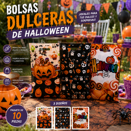 12 Sets de 10 Bolsas Dulceros Halloween $8.5 c/u