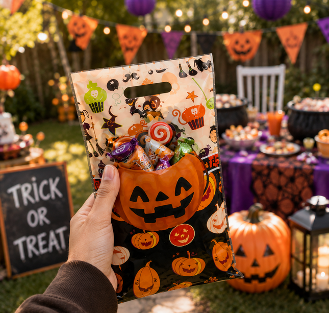 12 Sets de 10 Bolsas Dulceros Halloween $8.5 c/u