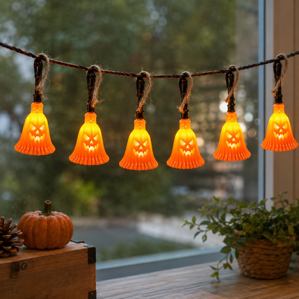 6 Escobitas Halloween para Decorar con Luces $21 c/u