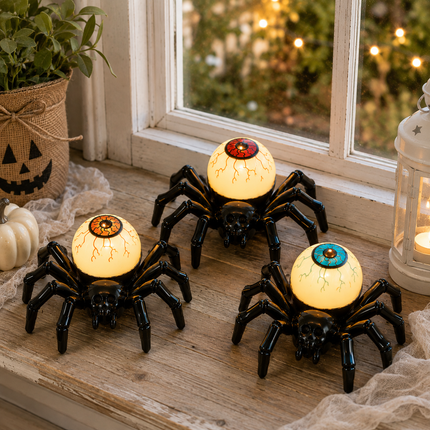 12 Araña con Ojo Halloween y Luz $17 c/u