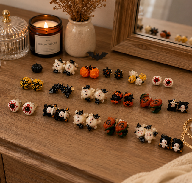 36 Aretes Halloween "Zirconia" $5.5 c/u