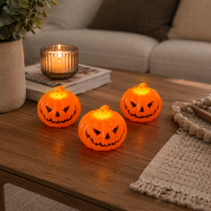 12 Calabacitas de Luz Led para Decorar Halloween $14.5 c/u