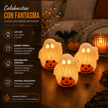 6 Fantasmita con Calabacita Luz  $25 c/u
