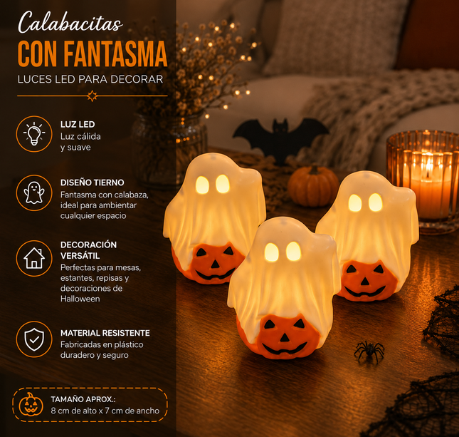 6 Fantasmita con Calabacita Luz  $25 c/u