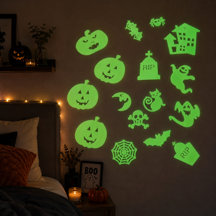 12 Figuras Halloween Fluorescentes Gds $8.5 c/u