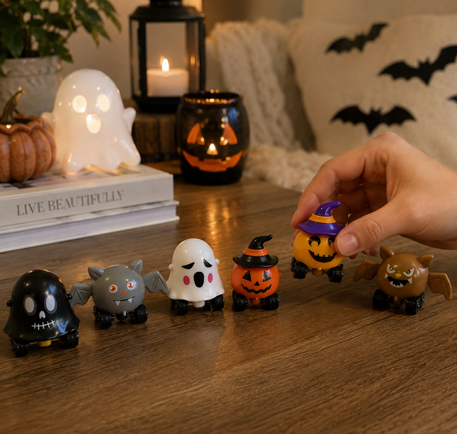 12 Carritos de Figuras Halloween Fricción $7 c/u