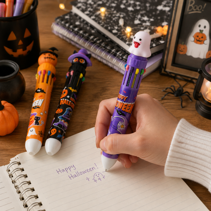 36 Lapiceros Halloween Multitintas con Figuras 3D $10.5 c/u