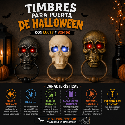Timbre Halloween de Calabera con Luces