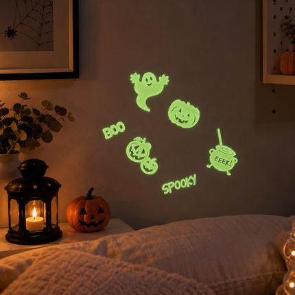 12 Figuras Halloween Fluorescentes Ch $6.9 c/u