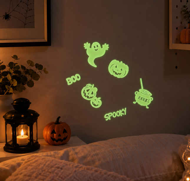 12 Figuras Halloween Fluorescentes Ch $6.9 c/u