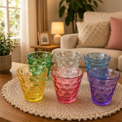 Exclusivo Tienda en linea 💥💎Set de 6 Vasos de Cristal Relieve