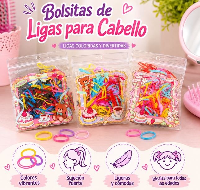 Exclusivo Tienda en linea 💥💎12 Ligas en Bolsa Resellables Ositos $5.5 c/u