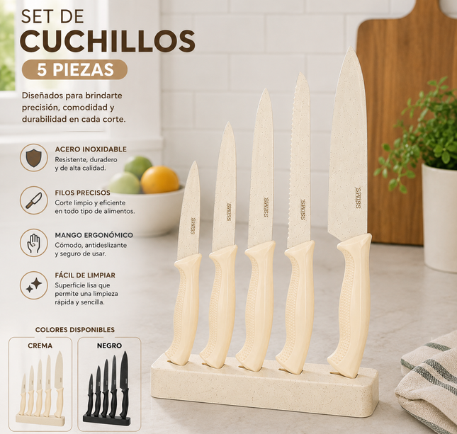 Exclusivo Tienda en linea 💥💎Sets de 5 Cuchillos para Cocina
